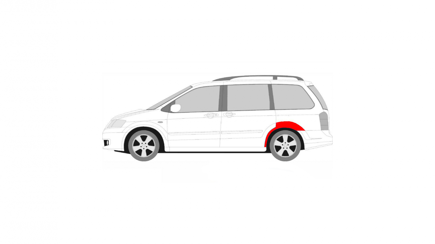 OPRAVNÁ SADA ZADNÉHO BLATNÍKA PRAVÝ PRE MAZDA MPV 99-06