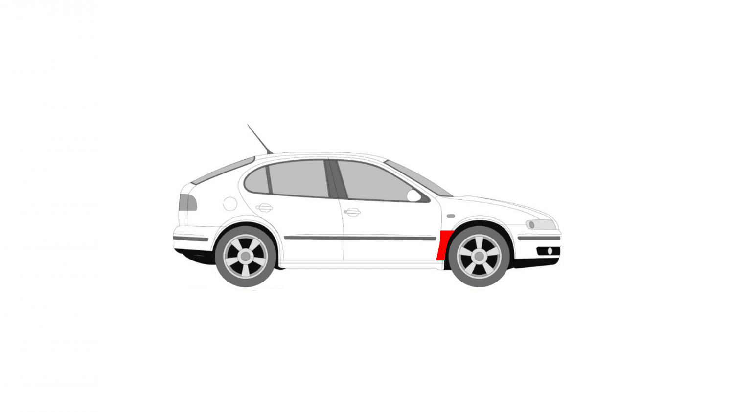 SEAT LEON I 99-05 OPRAVNÁ SADA PRAVÉHO PREDNÉHO BLATNÍKA