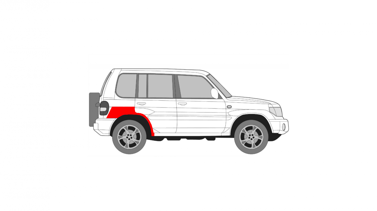 MITSUBISHI PAJERO PININ 98-07 REAR FENDER RIGHT