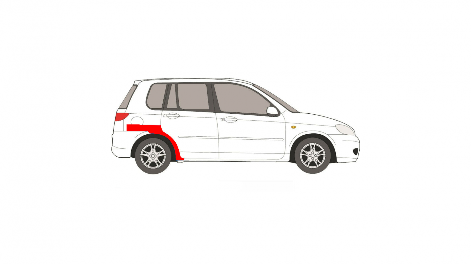 MAZDA 2 03-07 REAR FENDER REPAIR KIT RIGHT