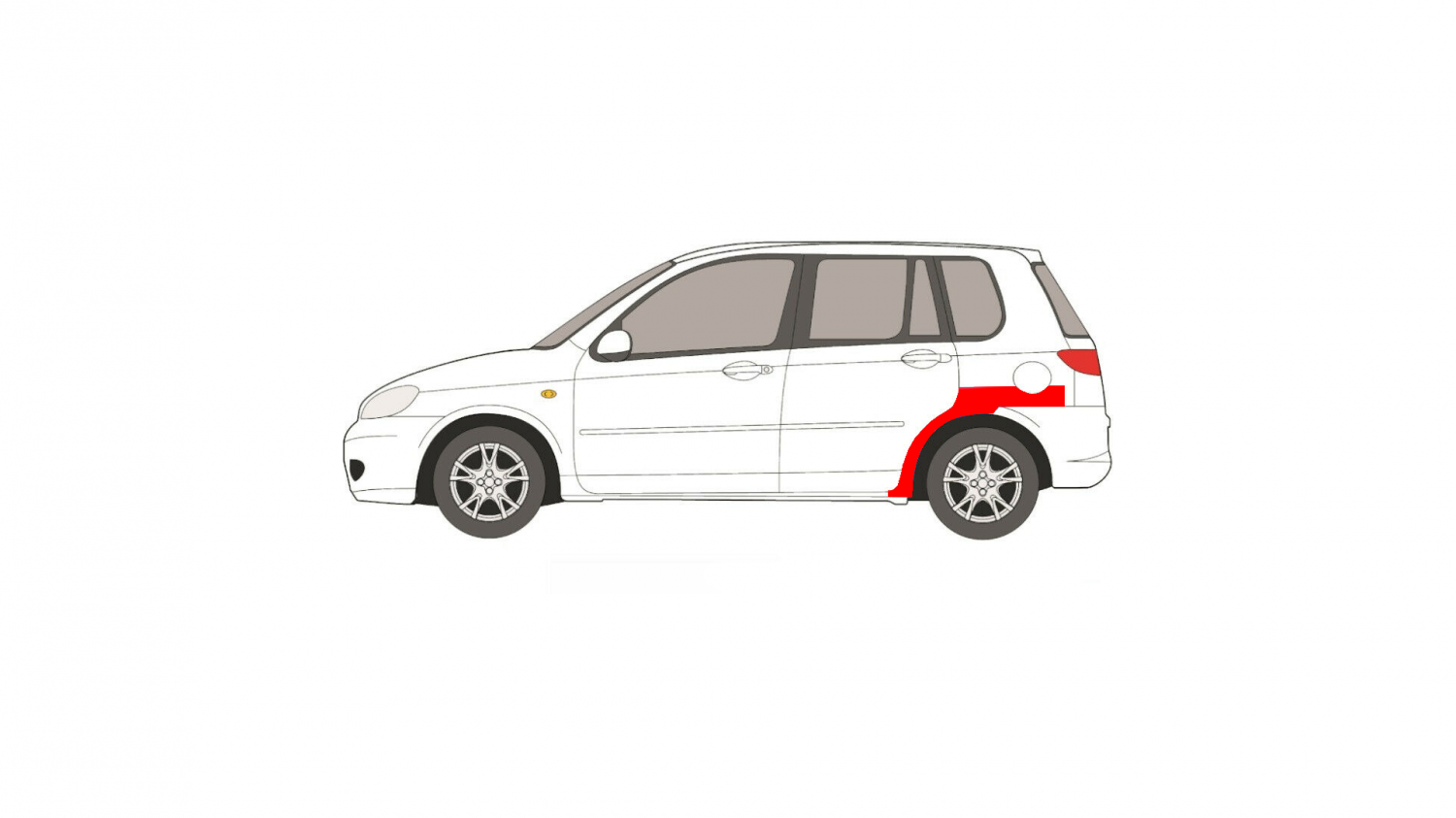 MAZDA 2 03-07 REAR FENDER REPAIR KIT LEFT