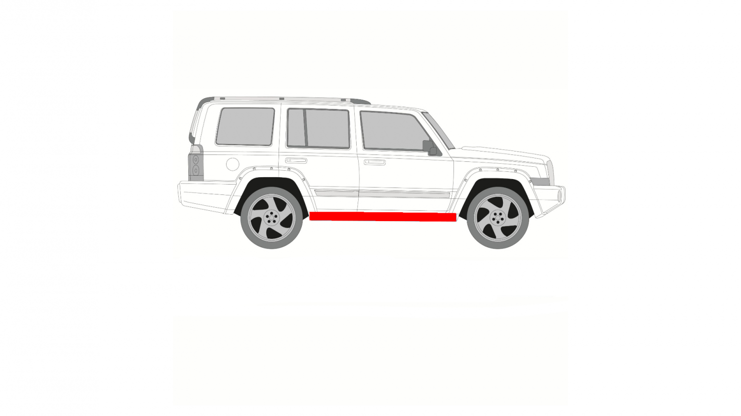 VNÚTORNÝ PRAH JEEP COMMANDER 05-10