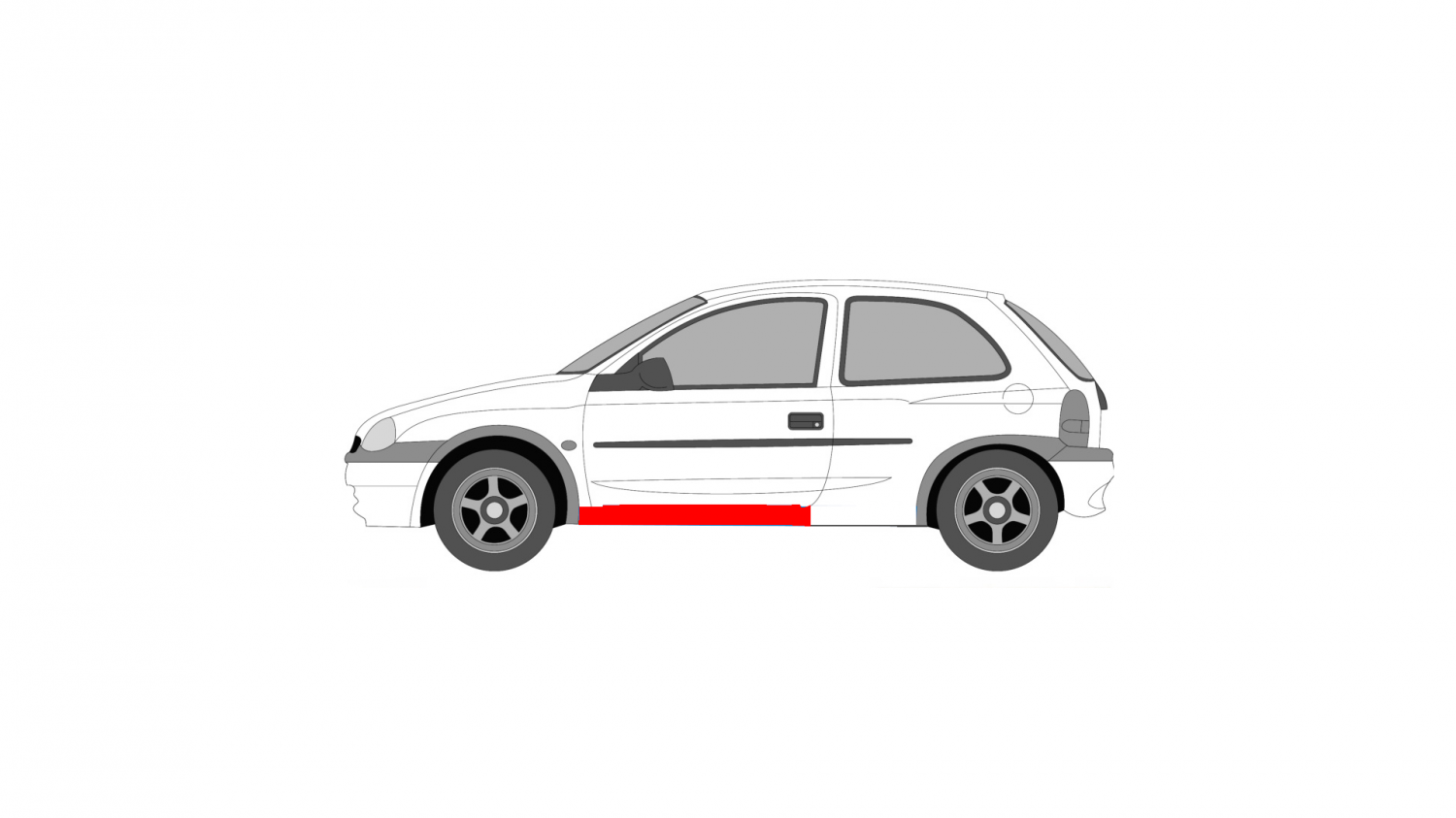 OPEL CORSA B / COMBO B ĽAVÝ PRAHOVÝ KRYT