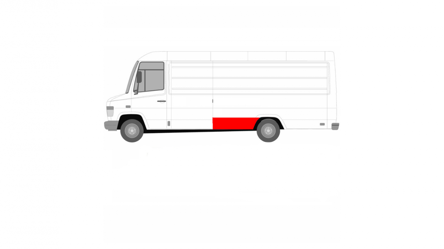 MERCEDES VARIO 96- ĽAVÝ ZADNÝ KRYT BLATNÍKA