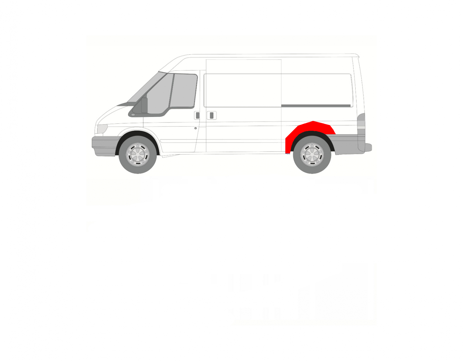 FORD TRANSIT 00-13 BAL HÁTSÓ SÁRVÉDŐ