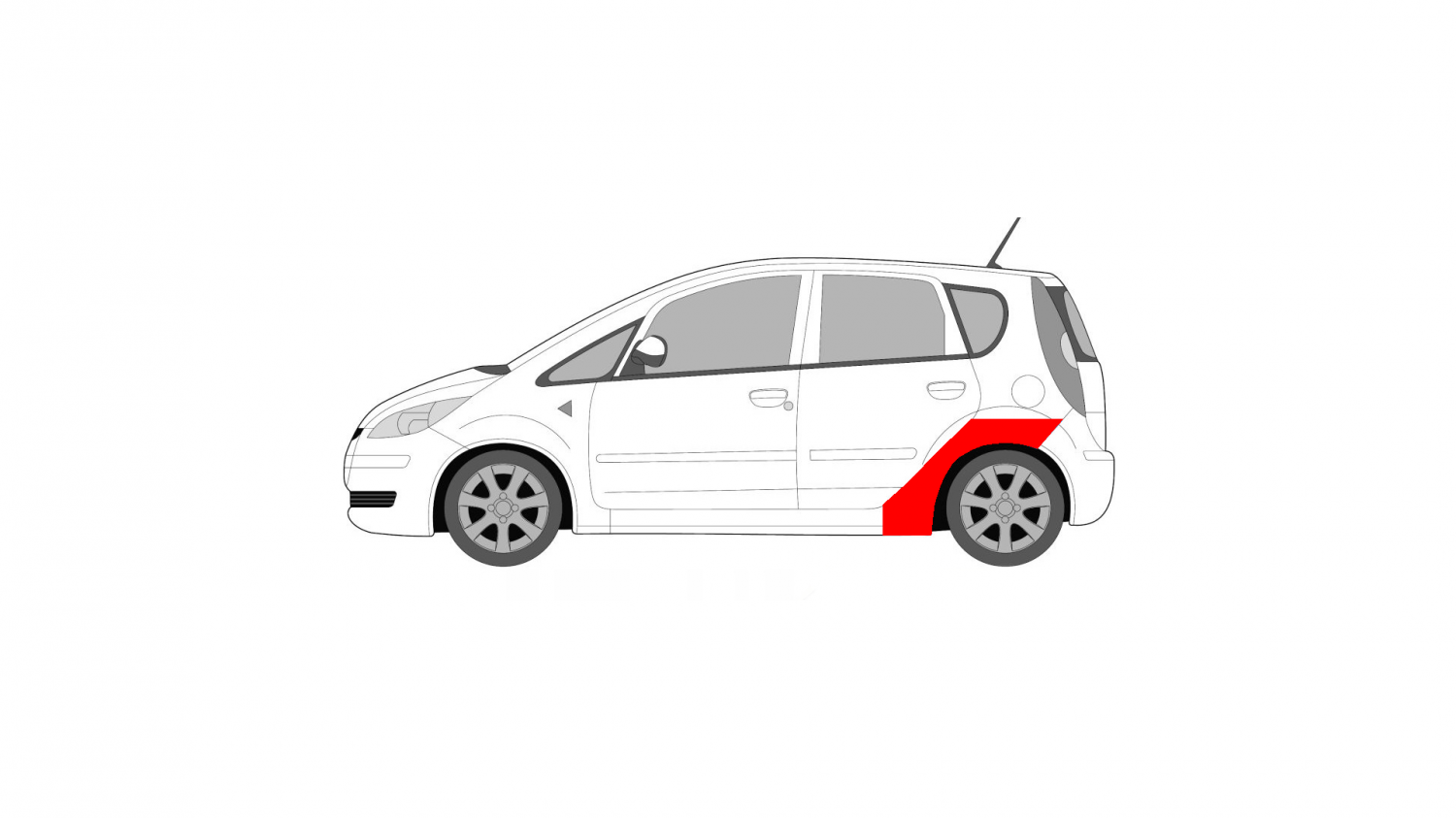 MITSUBISHI COLT 04-13 ĽAVÝ ZADNÝ BLATNÍK