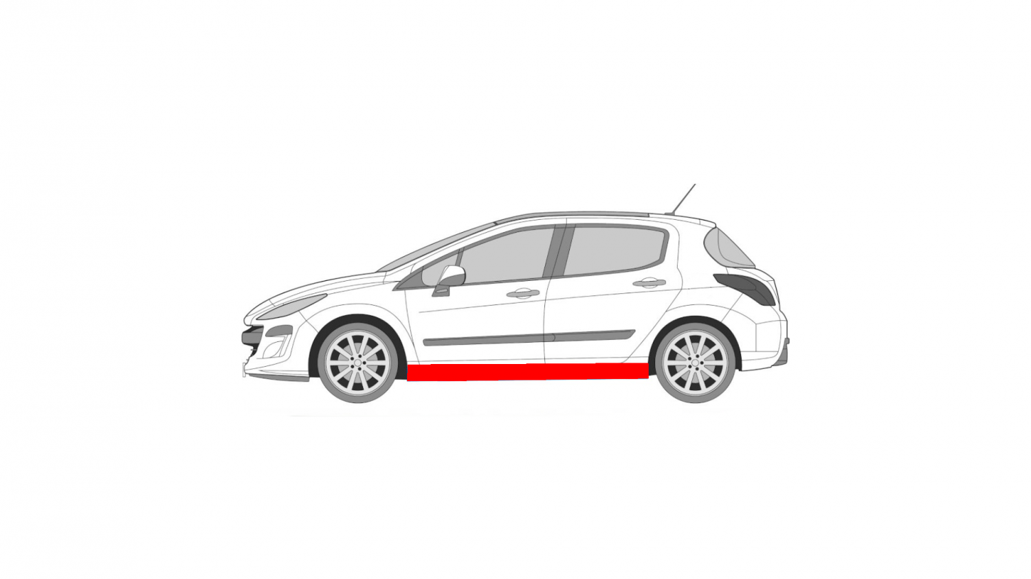 PEUGEOT 308 07-13 RIGHT THRESHOLD / THRESHOLD REPAIR KIT