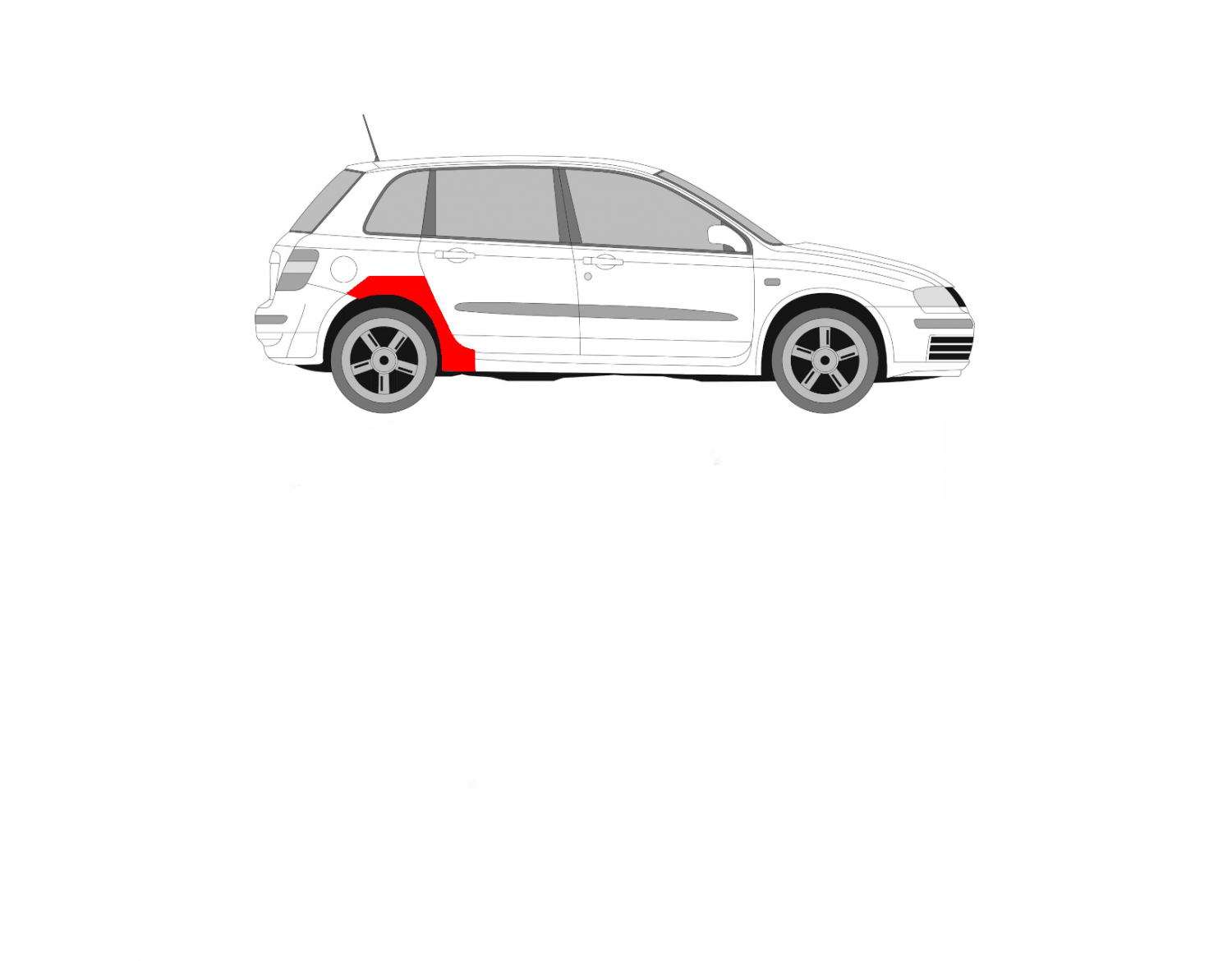 FIAT STILO 01-07 5D PRAVÝ ZADNÝ BLATNÍK