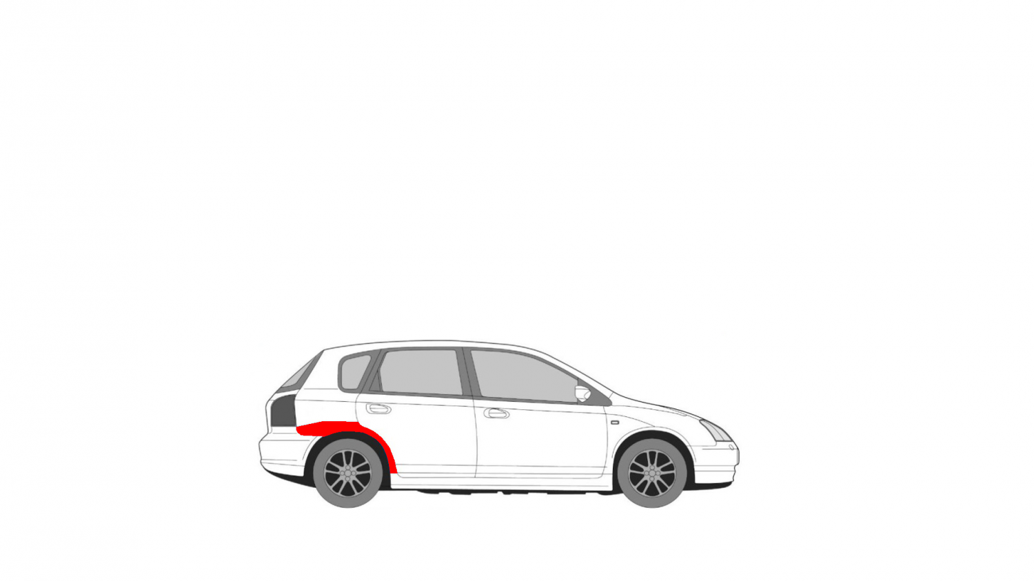 HONDA CIVIC 7-GEN HB 5-D REAR FENDER RIGHT