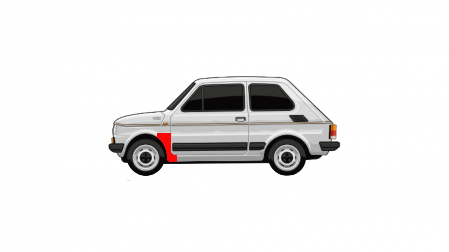 FIAT 126p 72-00 ĽAVÝ PREDNÝ BLATNÍK
