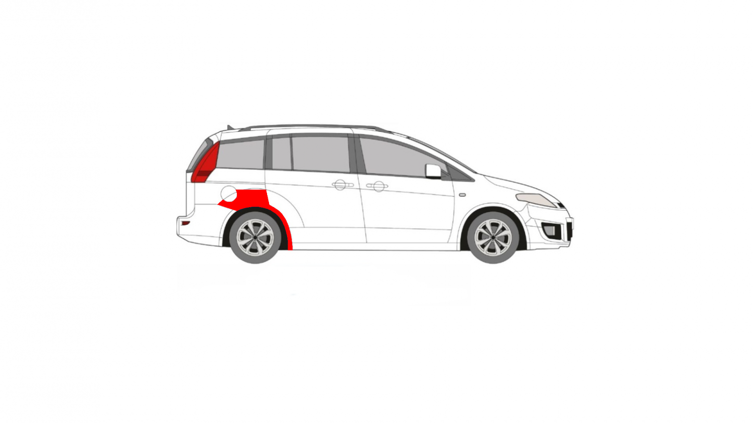 MAZDA 5 (CR19) 05-10 REAR RIGHT FENDER MAZDA 5 (CR19) 05-10 REAR RIGHT FENDER