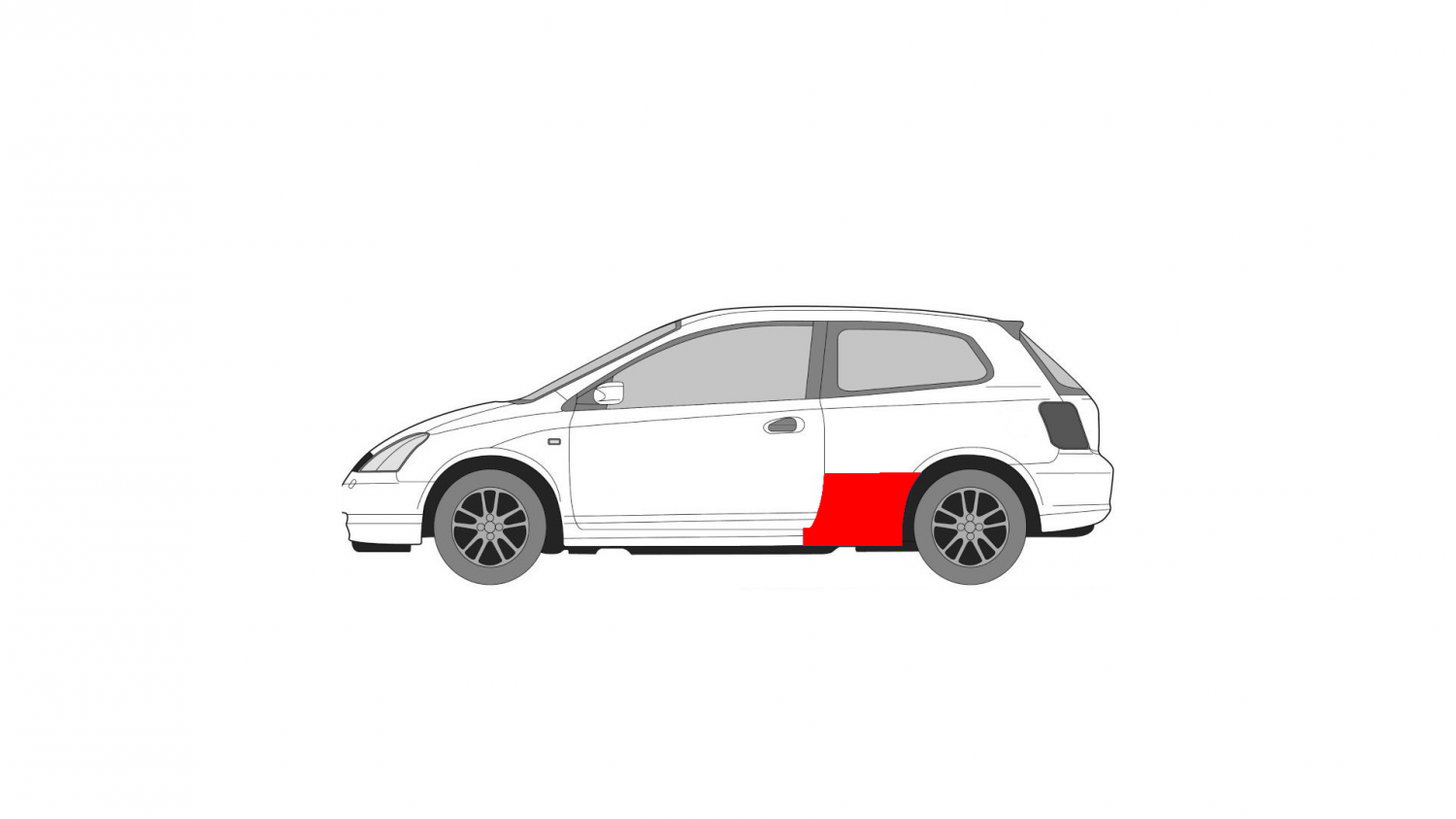 OPRAVA ĽAVÉHO ZADNÉHO BLATNÍKA HONDA CIVIC 01-05