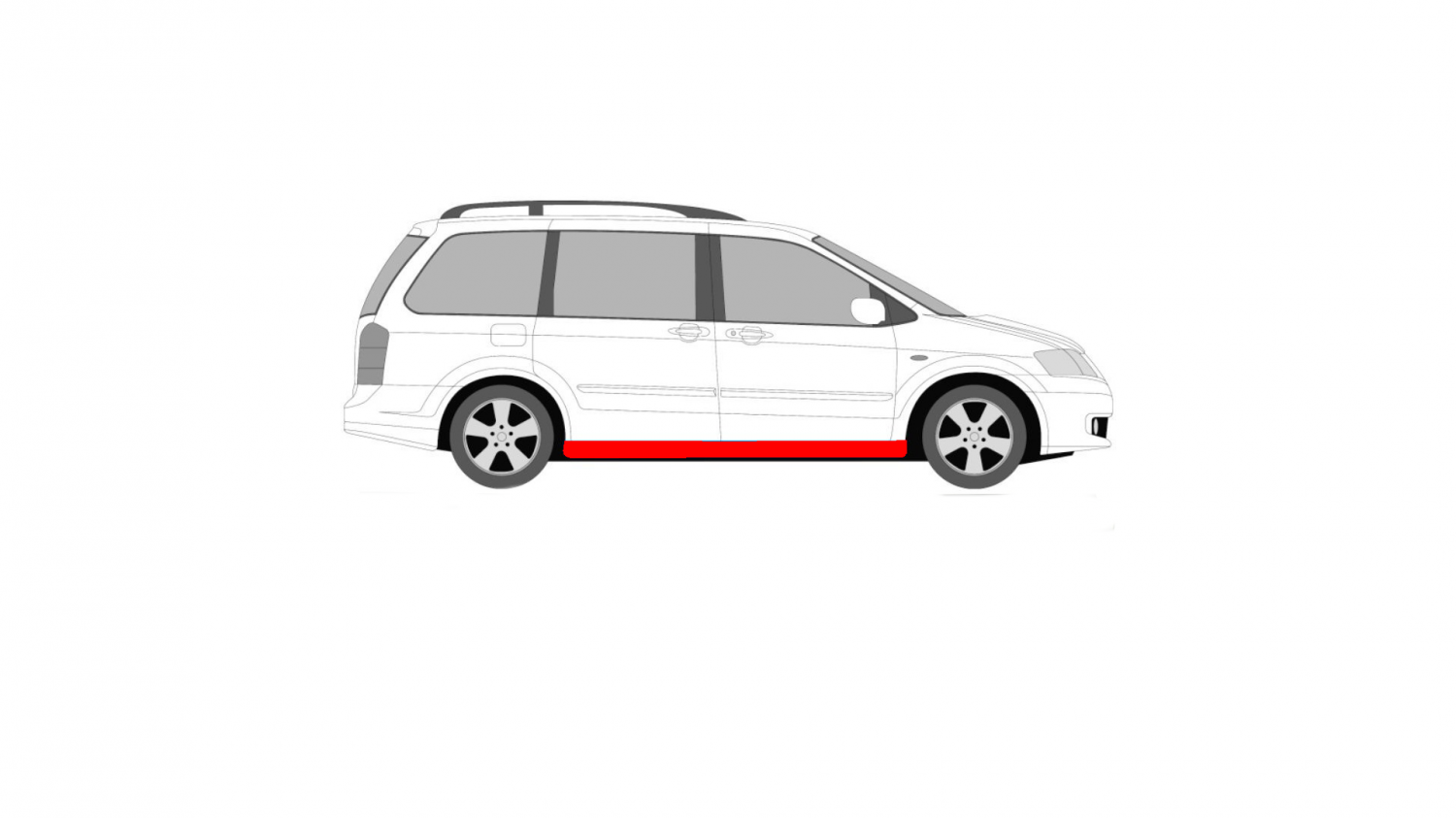 MAZDA MPV 99-06 PRAH DVERÍ / OPRAVA PRAHOV DVERÍ