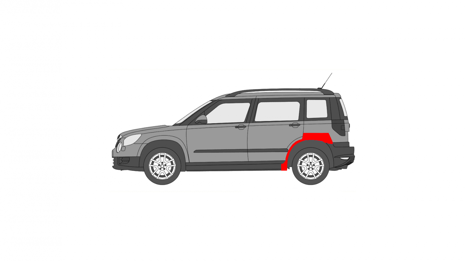 SKODA YETI 5L 09- JOBB HÁTSÓ SÁRVÉDŐ JAVÍTÓKÉSZLET