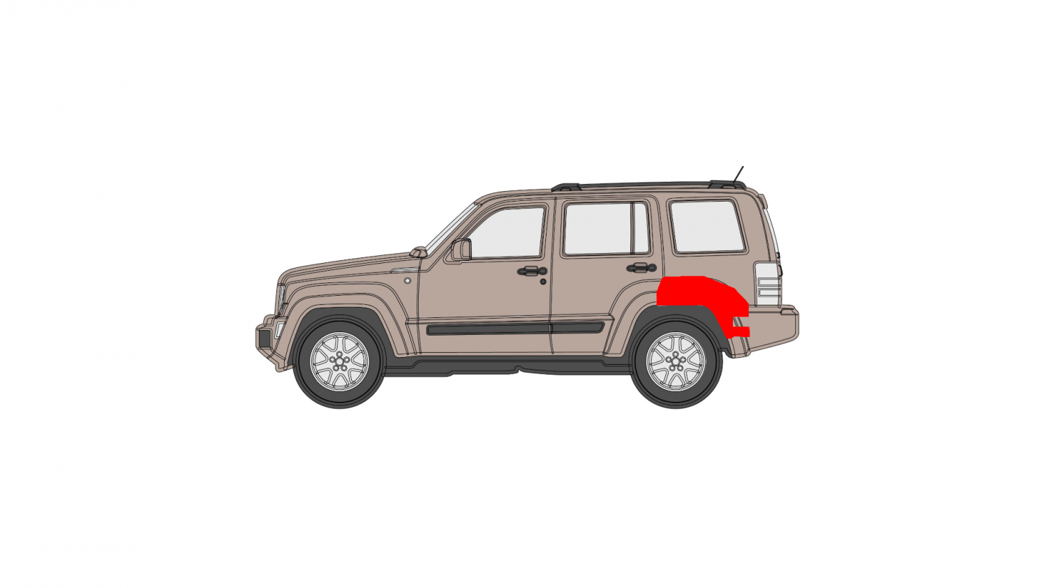 JEEP CHEROKEE LIBERTY KK 08-13 PRAVÝ ZADNÝ BLATNÍK