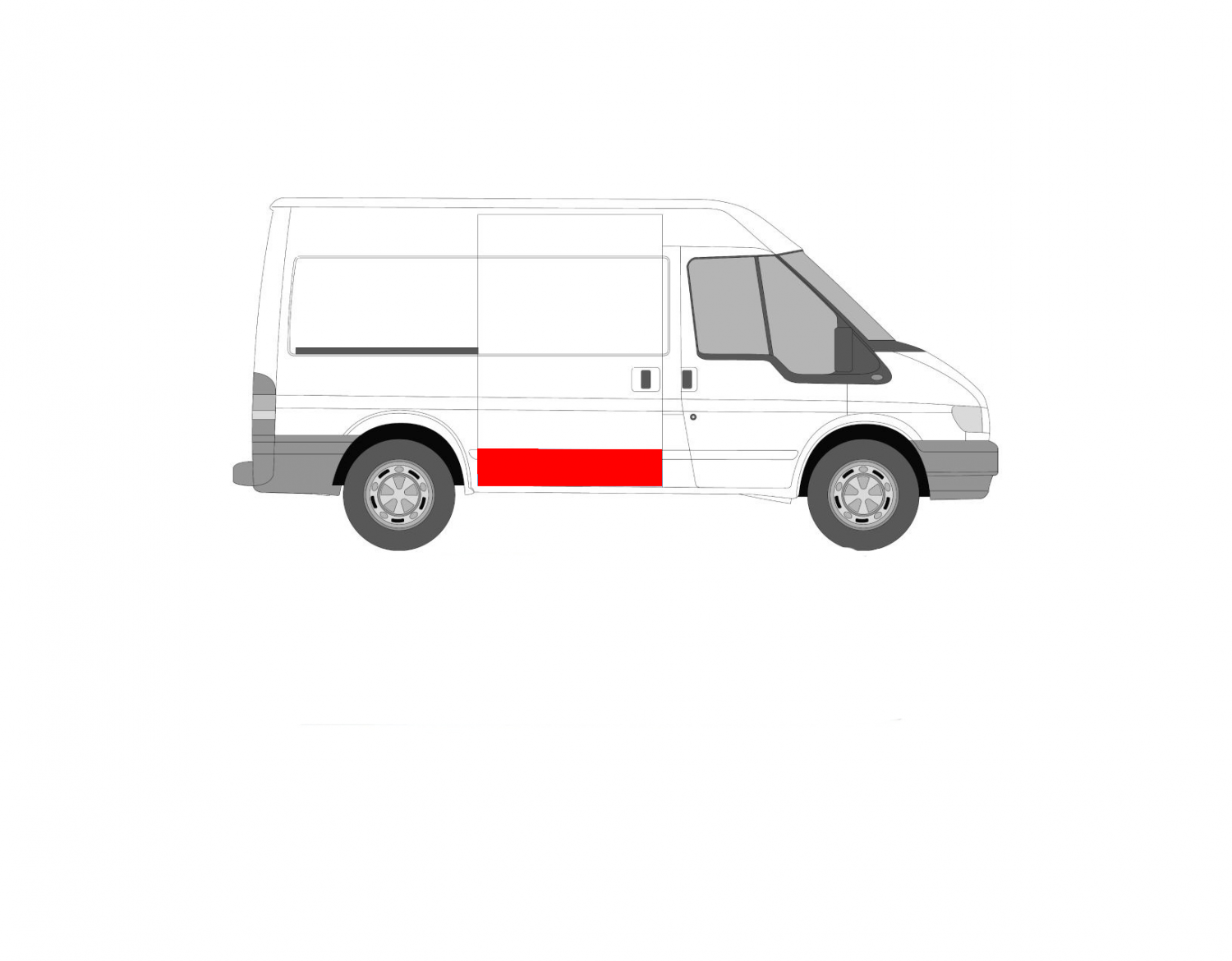 FORD TRANSIT 00-13 ČIAPKA POSUVNÝCH DVERÍ