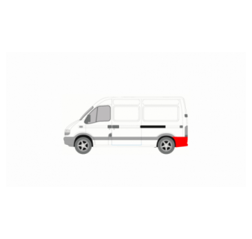 RENAULT MASTER 98- OPRAVNÝ PANEL ĽAVÉHO ZADNÉHO BLATNÍKA, zadná časť