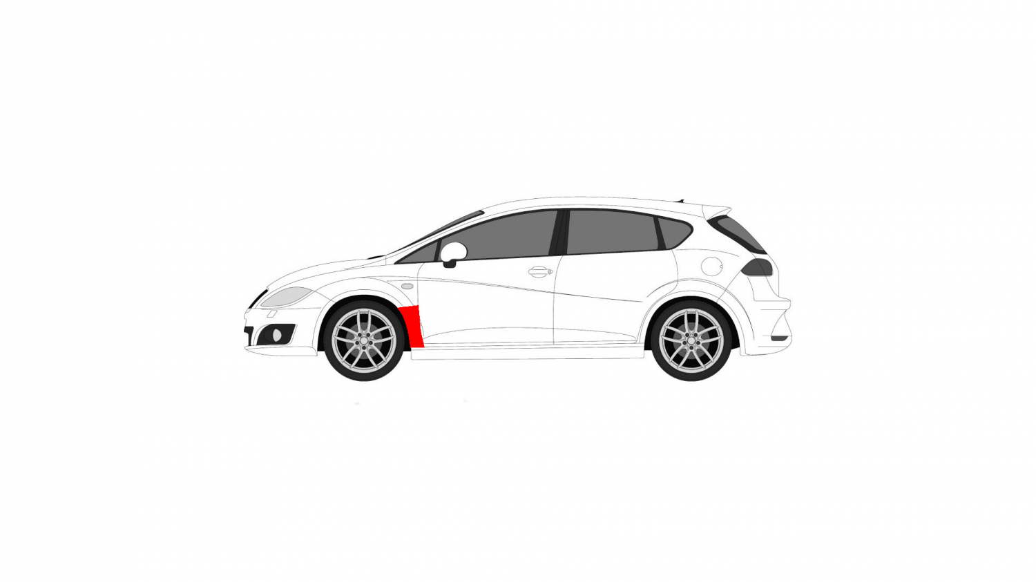 SEAT LEON II 05-12 OPRAVNÁ SADA ĽAVÉHO BLATNÍKA