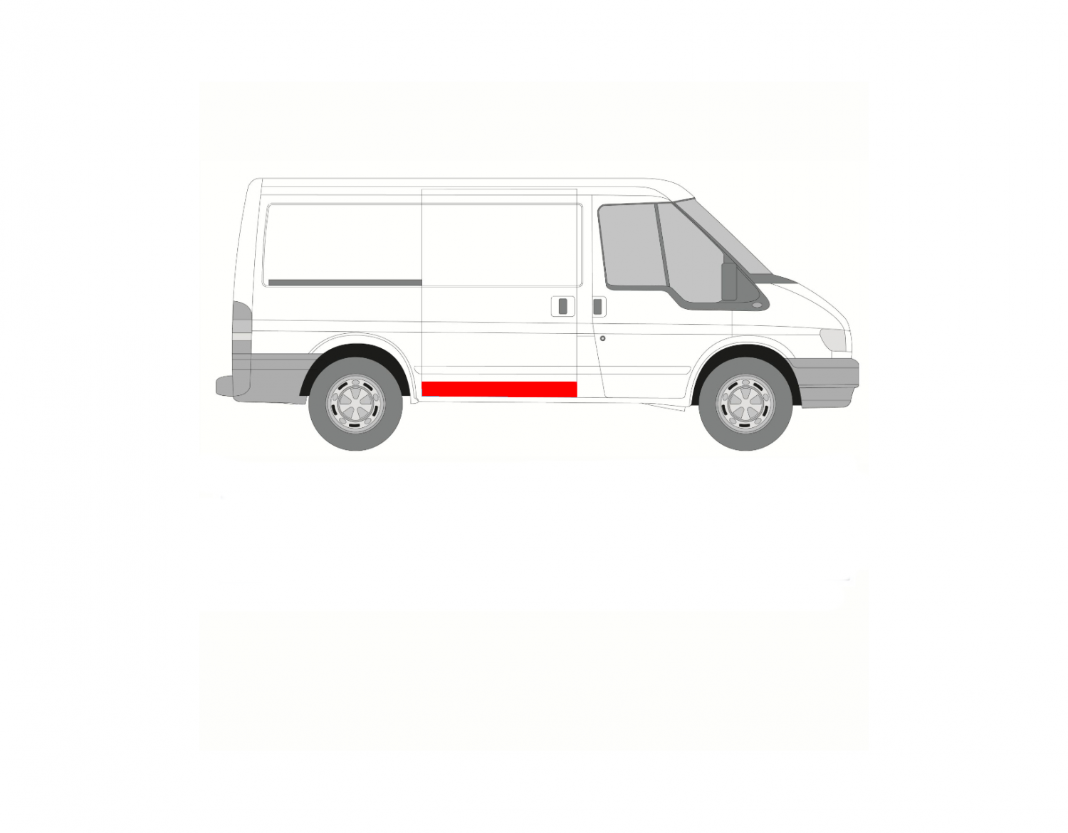 VODIČ POSUVNÝCH DVERÍ FORD TRANSIT 00-13