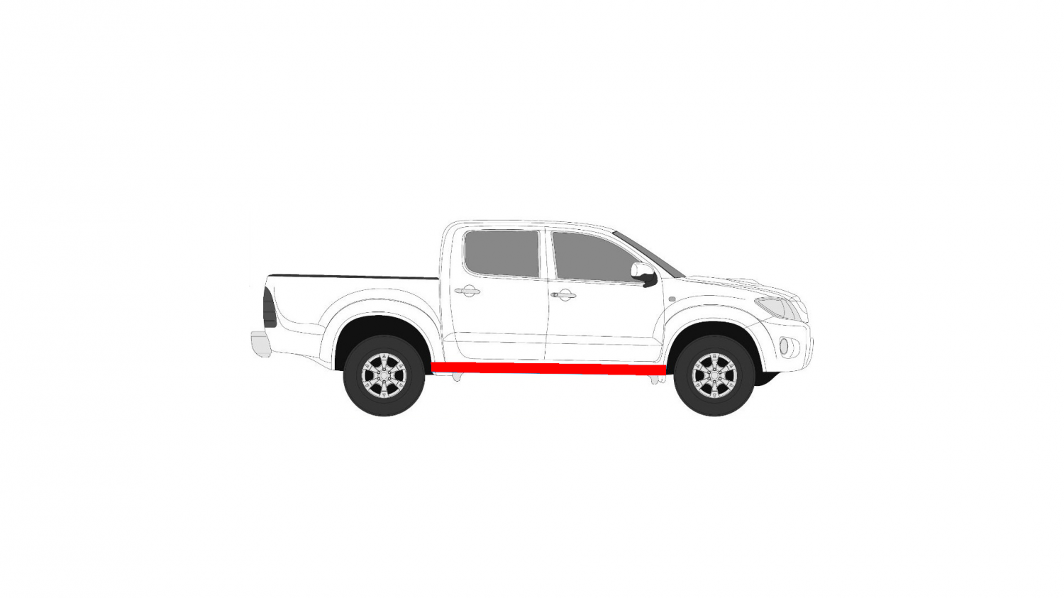VNÚTORNÝ PRAH TOYOTA HILUX 05-15