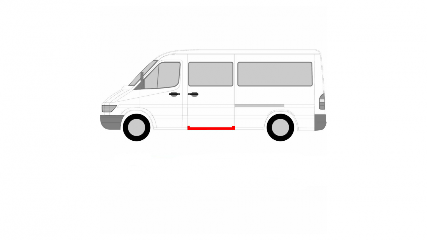 SLIDING DOOR THRESHOLD MERCEDES SPRINTER 95-00, LT 96-05