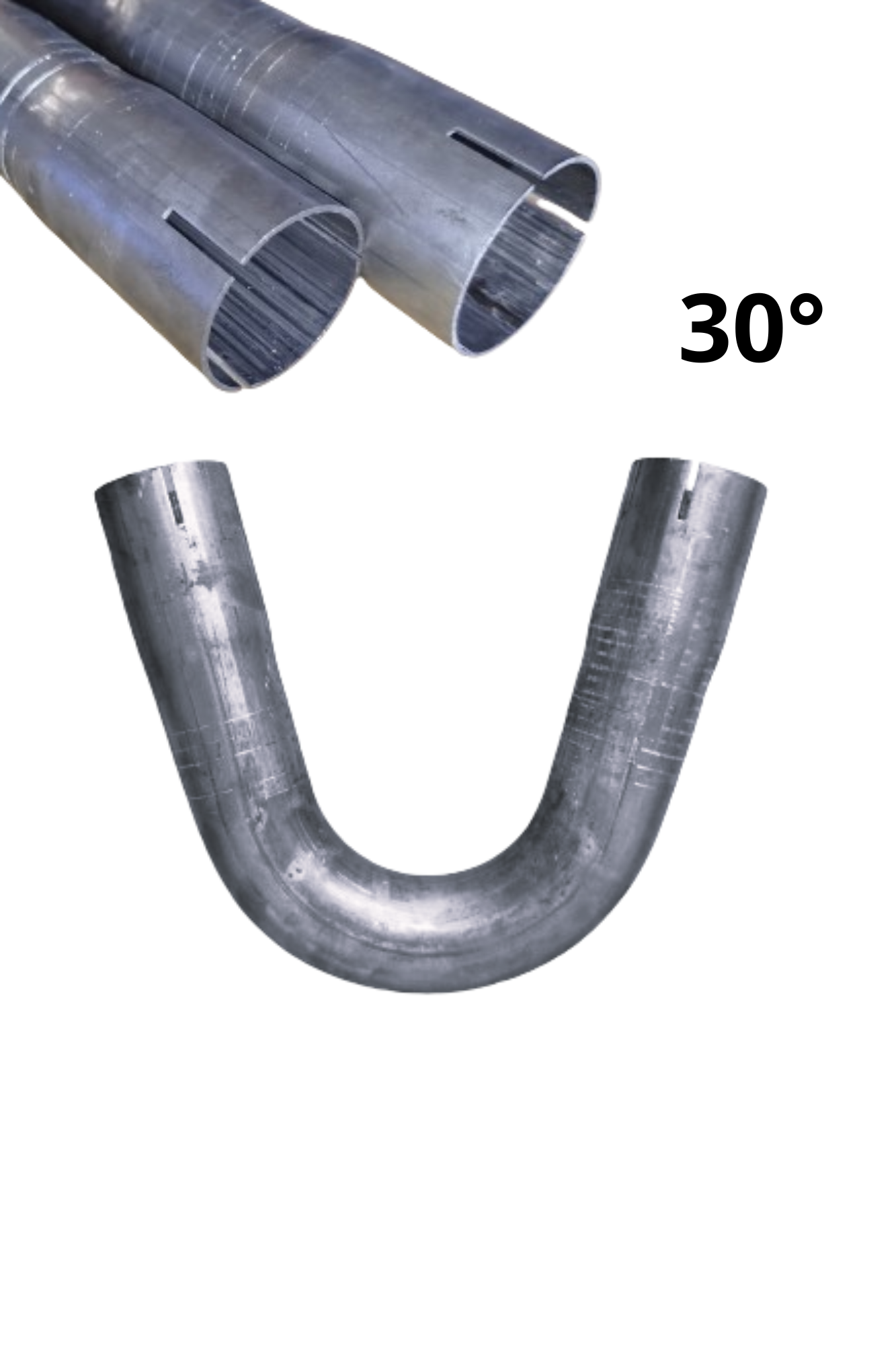 Kétoldalas expandált acélcső könyök, Ø 40 mm, 30 fok