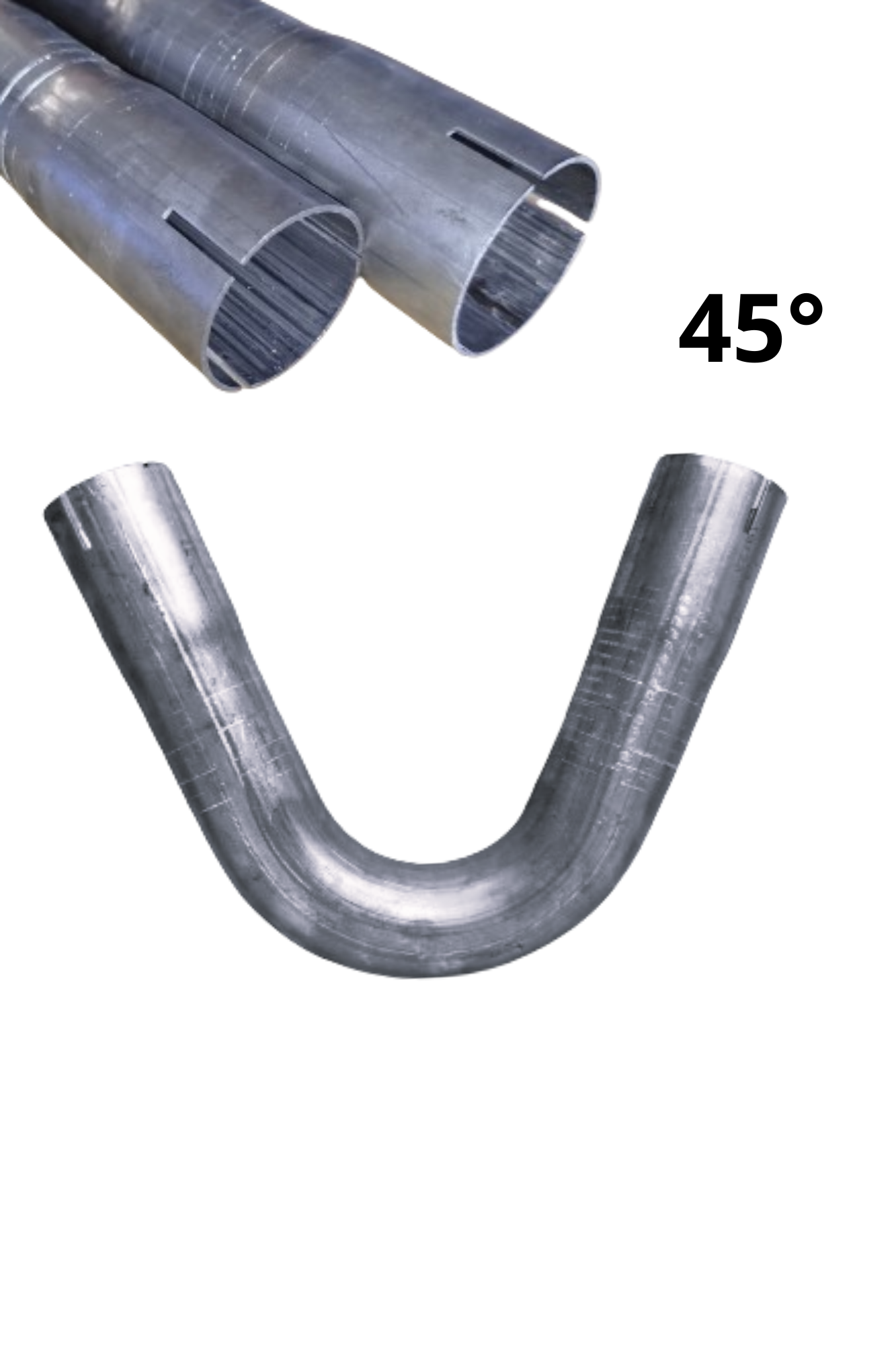 Double-sided expanded steel pipe elbow, 40 mm, 45 degrees Double-sided expanded steel pipe elbow, 40 mm, 45 degrees