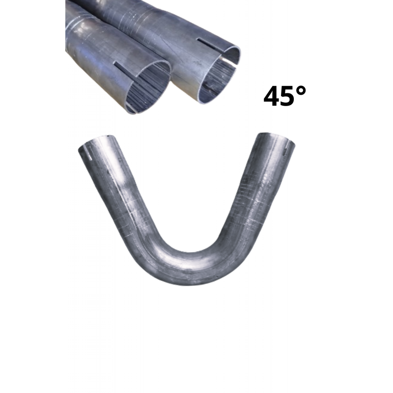 Double-sided expanded steel pipe elbow, 50 mm, 45 degrees