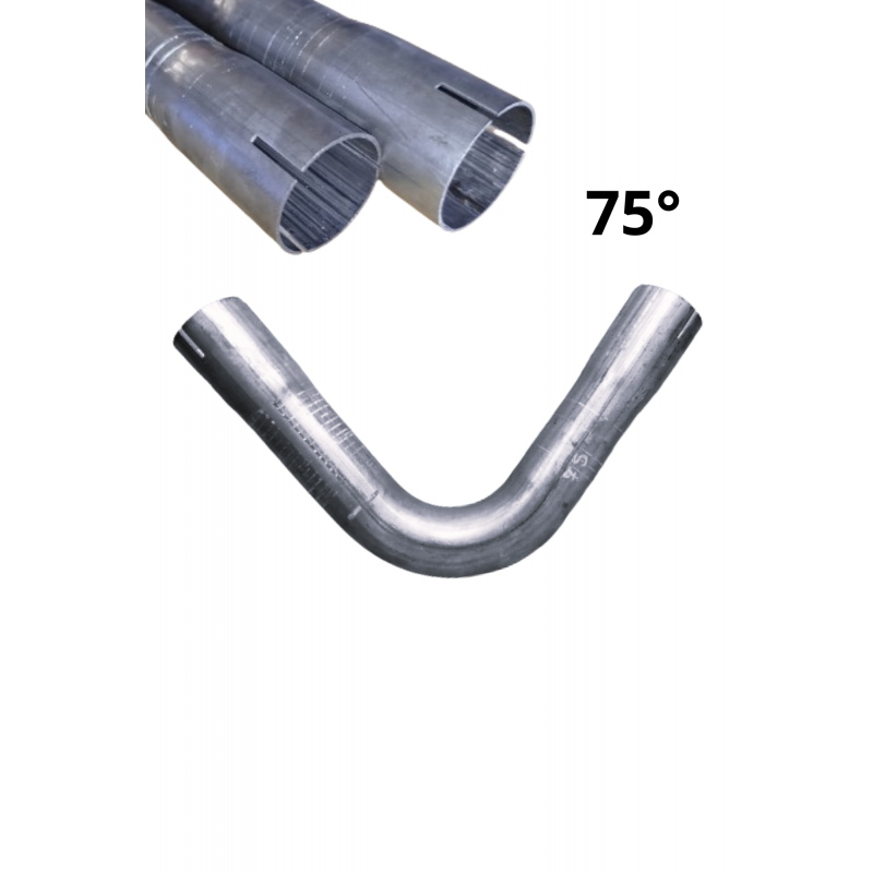 Double-sided expanded steel pipe elbow, Ø 38 mm, 75 degrees