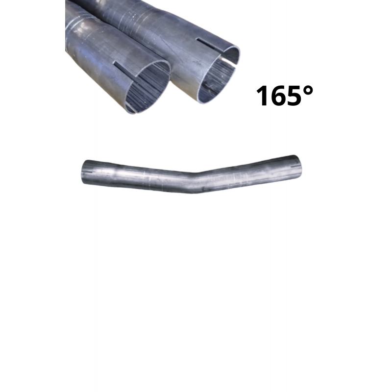 Double-sided expanded steel pipe elbow, 43 mm, 165 degrees