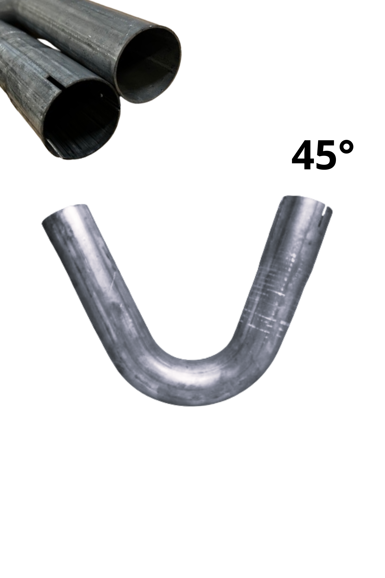 Egyoldalas expandált acélcső könyök, 48 mm, 45 fok