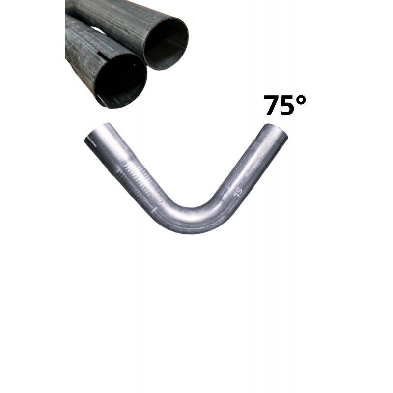 One-sided expanded steel pipe elbow, 50mm, 75 degrees