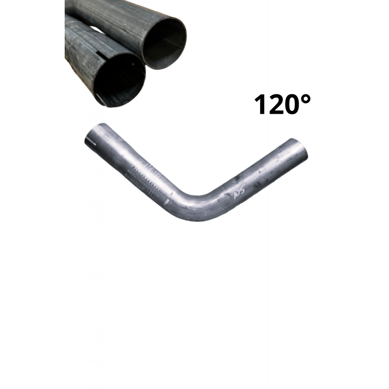 One-sided expanded steel pipe elbow, 38mm, 120 degrees