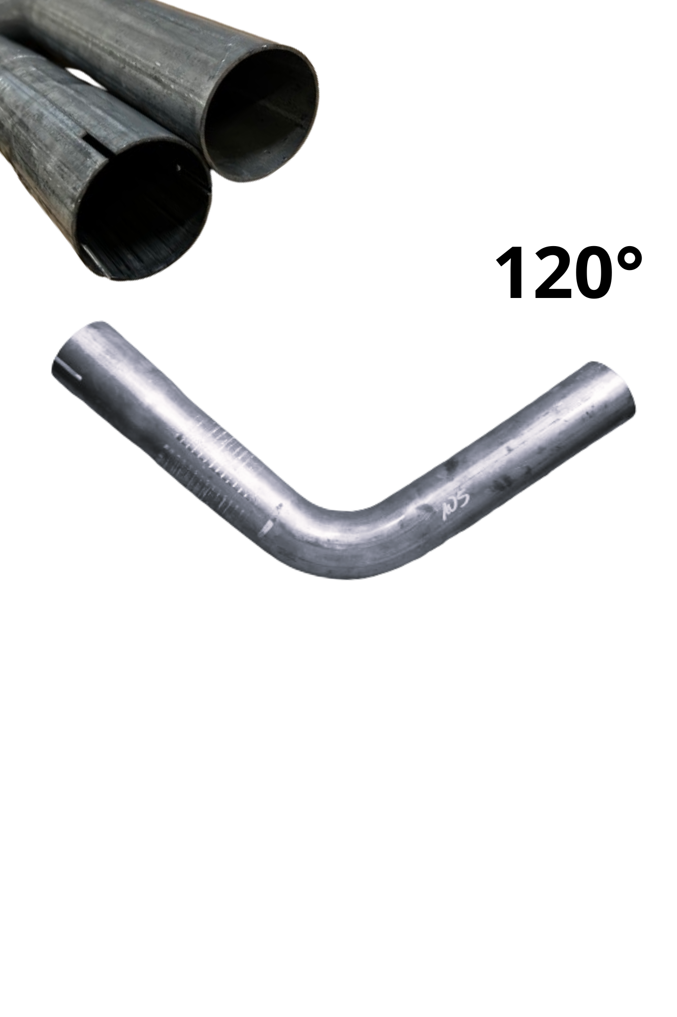 One-sided expanded steel pipe elbow, 50mm, 120 degrees
