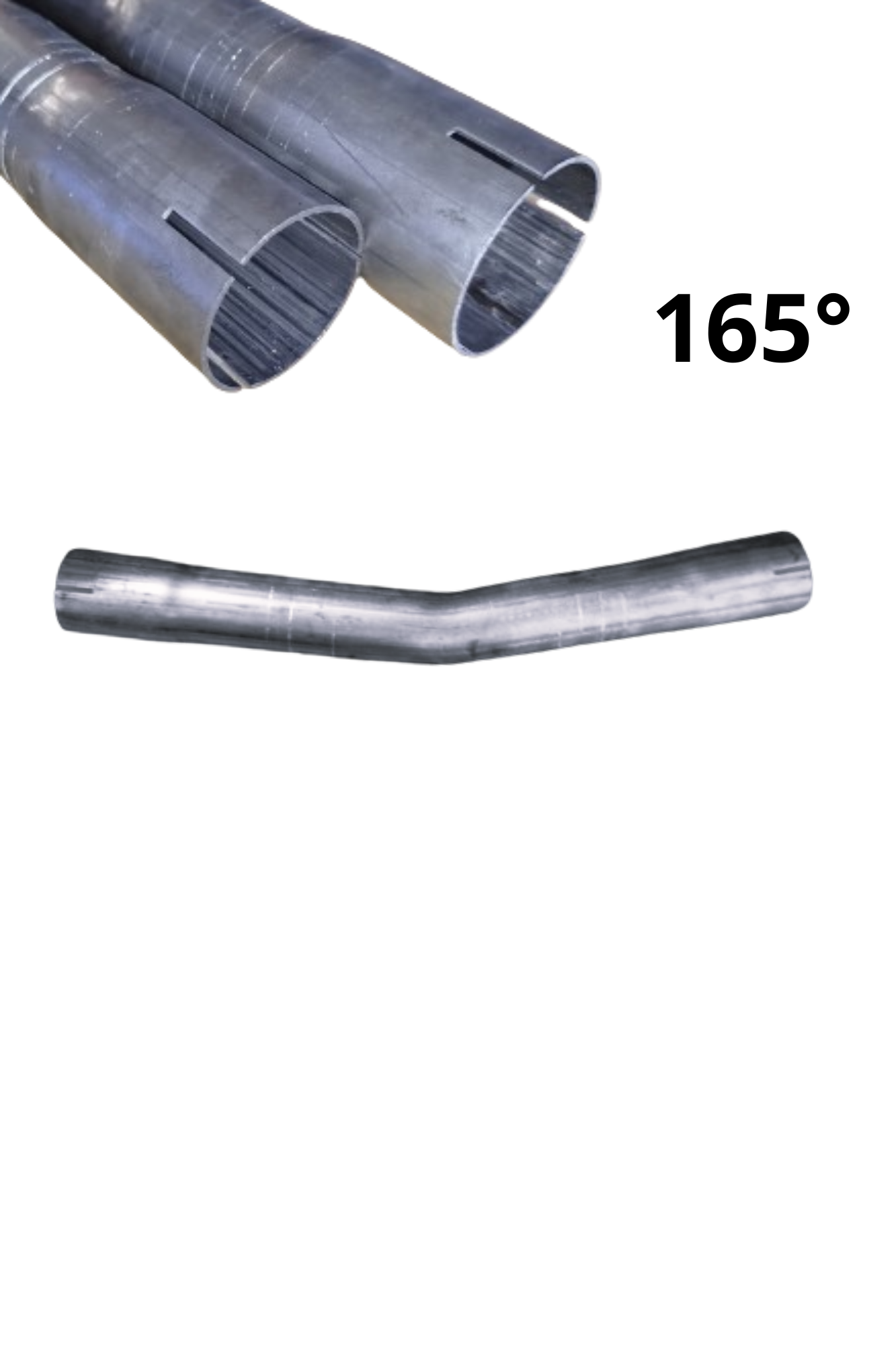 Kétoldalas expandált acélcső könyök, 50 mm, 165 fok