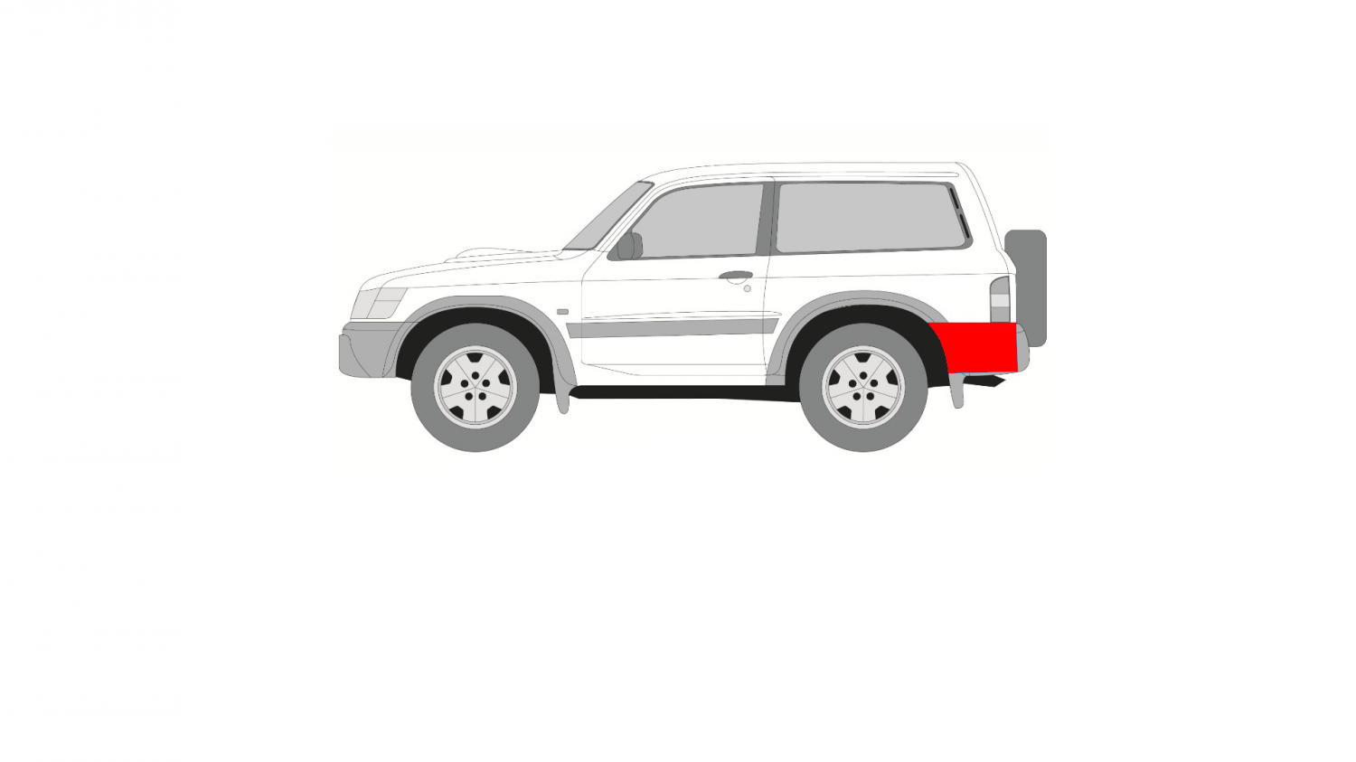 NISSAN PATROL 97-09 Y61 3D HÁTSÓ SÁRVÉDŐ JOBB