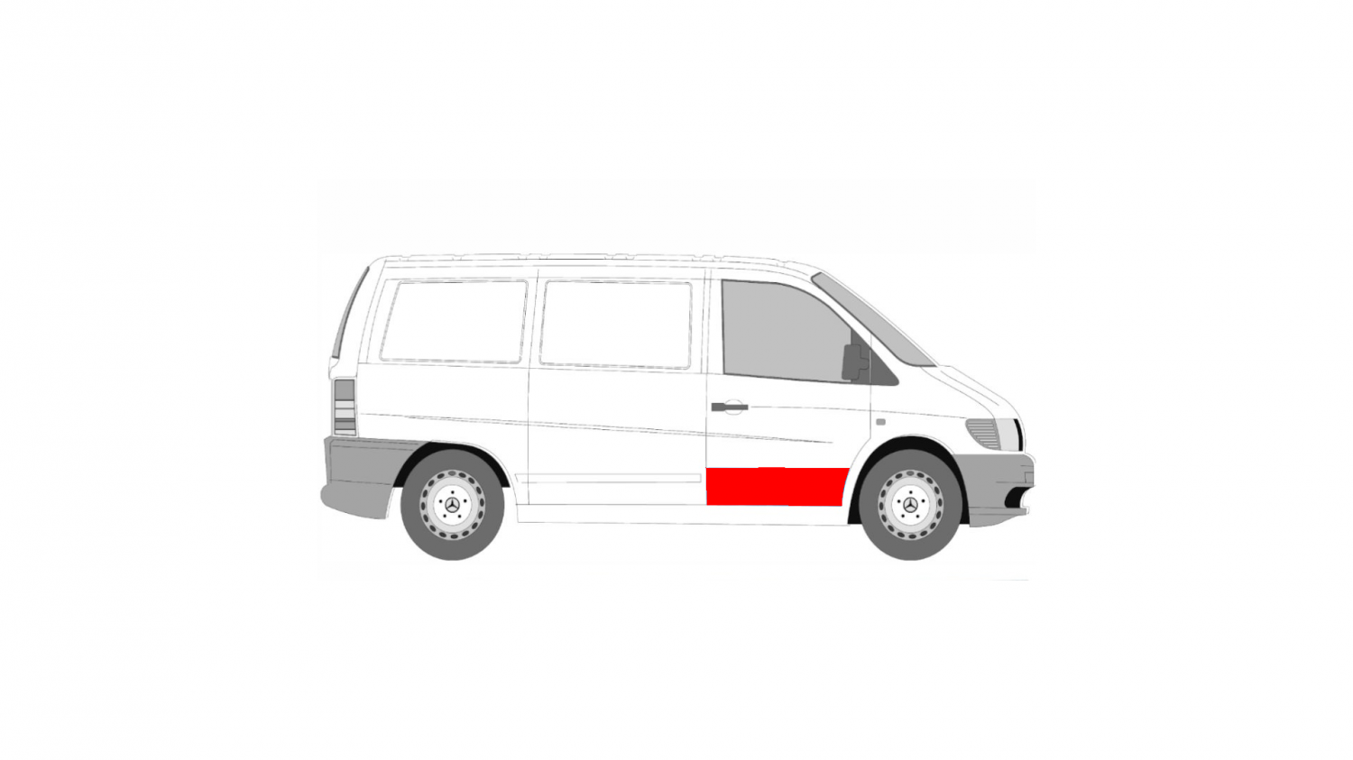PREDNÝ KRYT DVERÍ MERCEDES VITO 96-03
