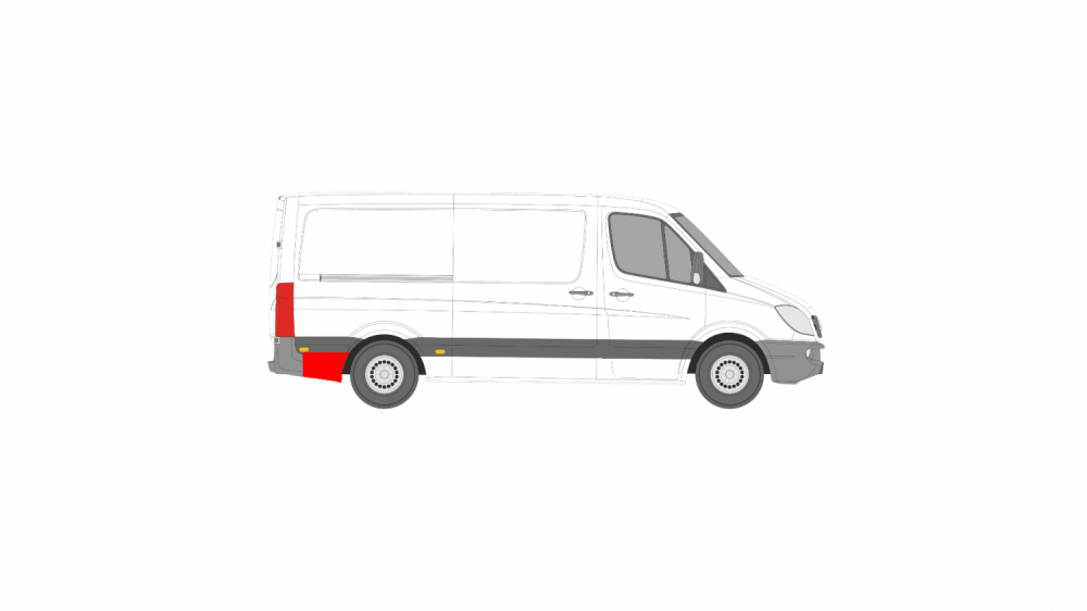 MERCEDES SPRINTER 06-13, VOLKSWAGEN CRAFTER 05-17 hátsó sárvédő javítókészlet a mélyedés mögött
