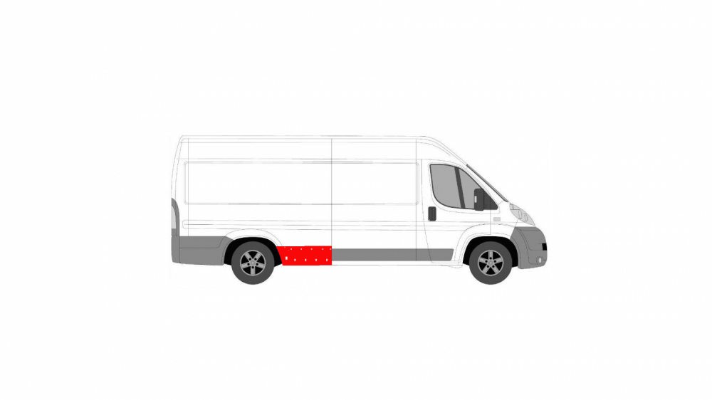 FIAT DUCATO 06- hátsó sárvédő javítókészlet a kerékjárati ív előtt, oldalsó index furatok nélkül, JOBB oldal