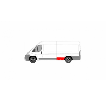 FIAT DUCATO 06 - kit reparație aripă spate în fața arcadei roții FĂRĂ orificii pentru marcajele laterale STÂNGA