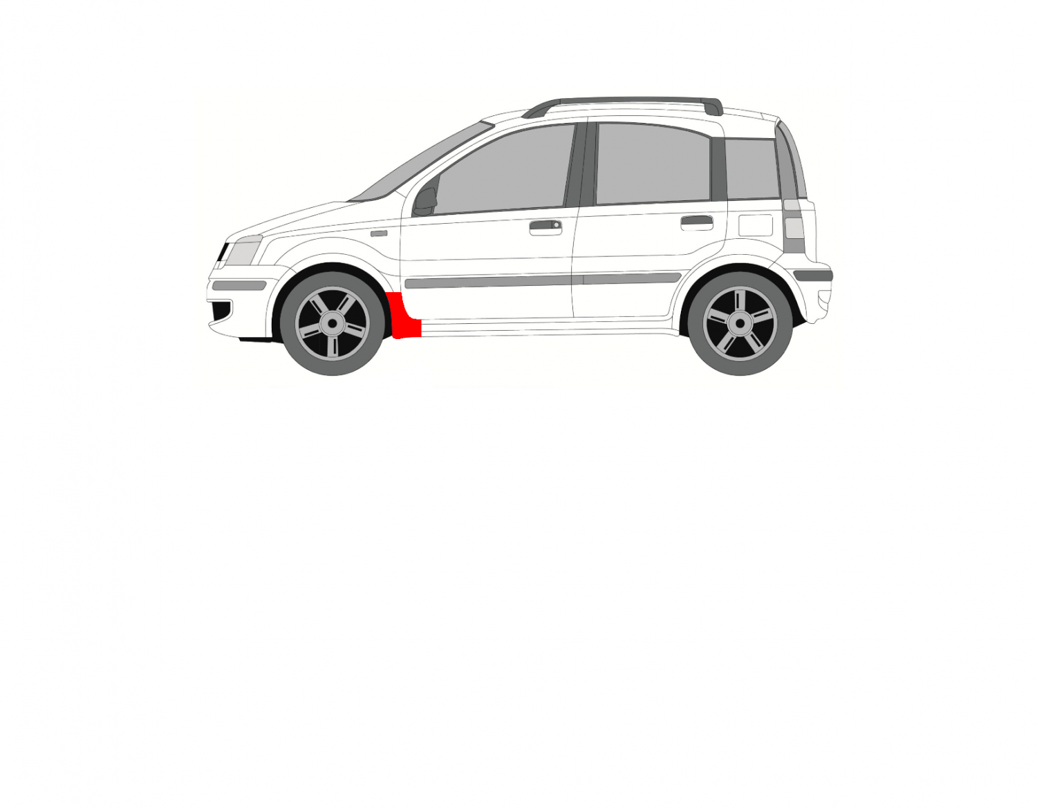 OPRAVNÁ SADA ĽAVÉHO PREDNÉHO BLATNÍKA FIAT PANDA 03-12