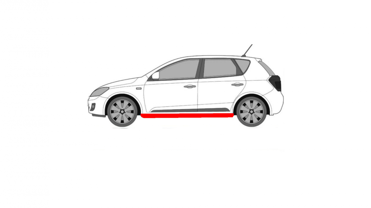 KIA CEED (ED) 06-12 OPRAVNÁ SADA NA PRAH ĽAVÝ PRAH