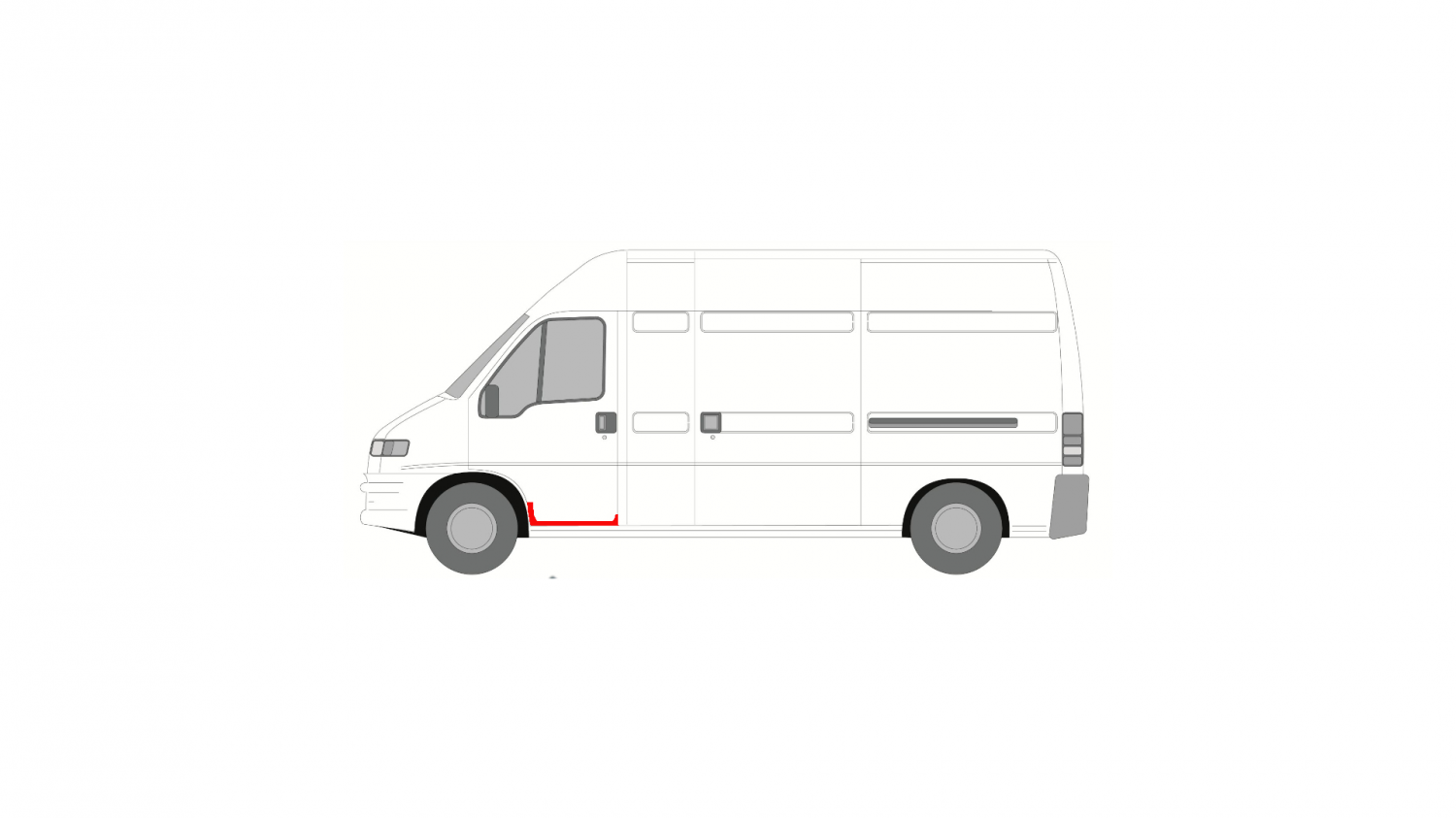 FIAT DUCATO 94-06 ĽAVÝ SCHOD PREDNÝCH DVERÍ