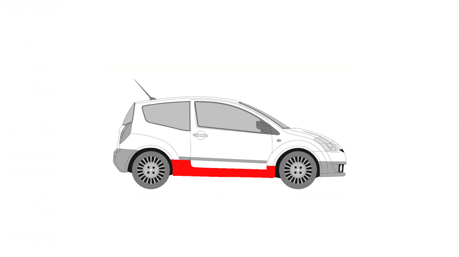 OPRAVA BOČNÝCH ČIAS CITROEN C2 3D 03-08