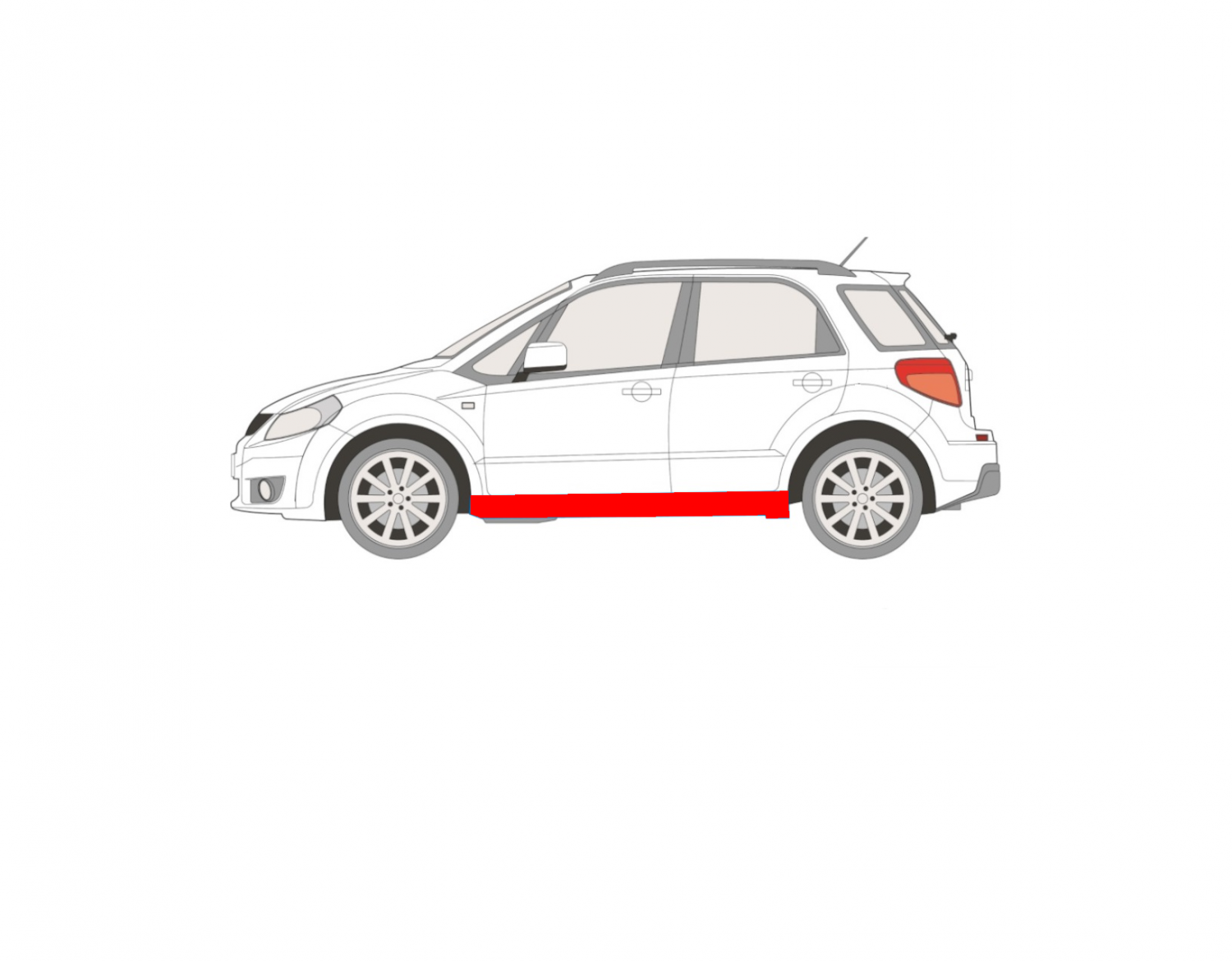 SUZUKI SX4/ FIAT SEDICI 06-13 OPRAVNÁ SADA BOČNÝCH DVERÍ ĽAVÉ