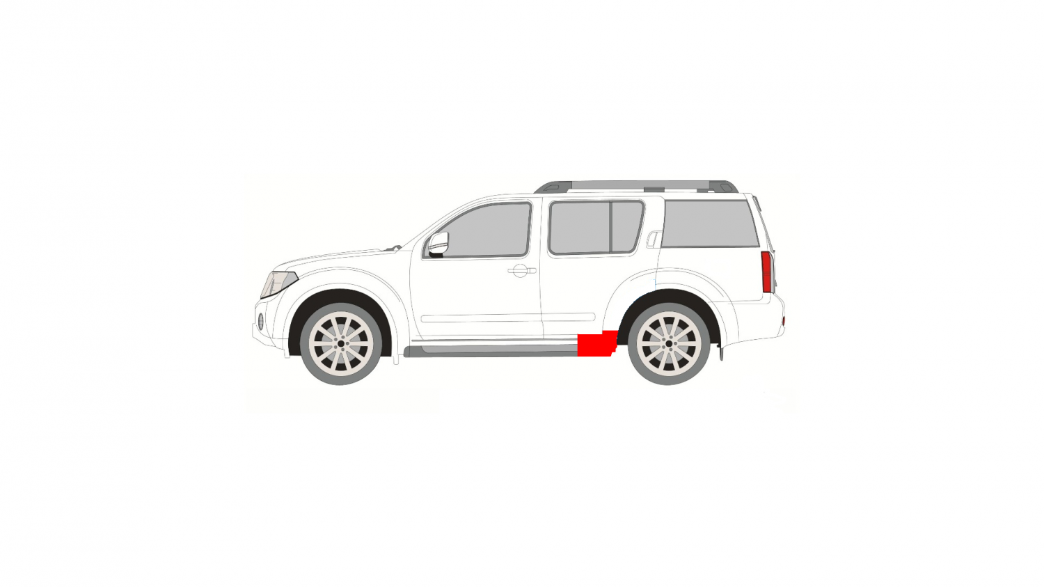 NISSAN PATHFINDER (R51) 04-13 REAR LEFT DOOR SILL