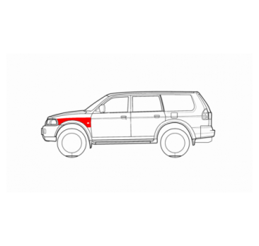 MITSUBISHI PAJERO SPORT 96-08 ĽAVÝ PREDNÝ BLATNÍK HORNÝ