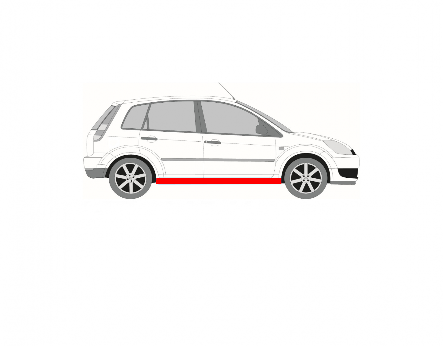 FORD FIESTA MK6 02-08 PRAH DVERÍ / OPRAVA PRAHOV DVERÍ