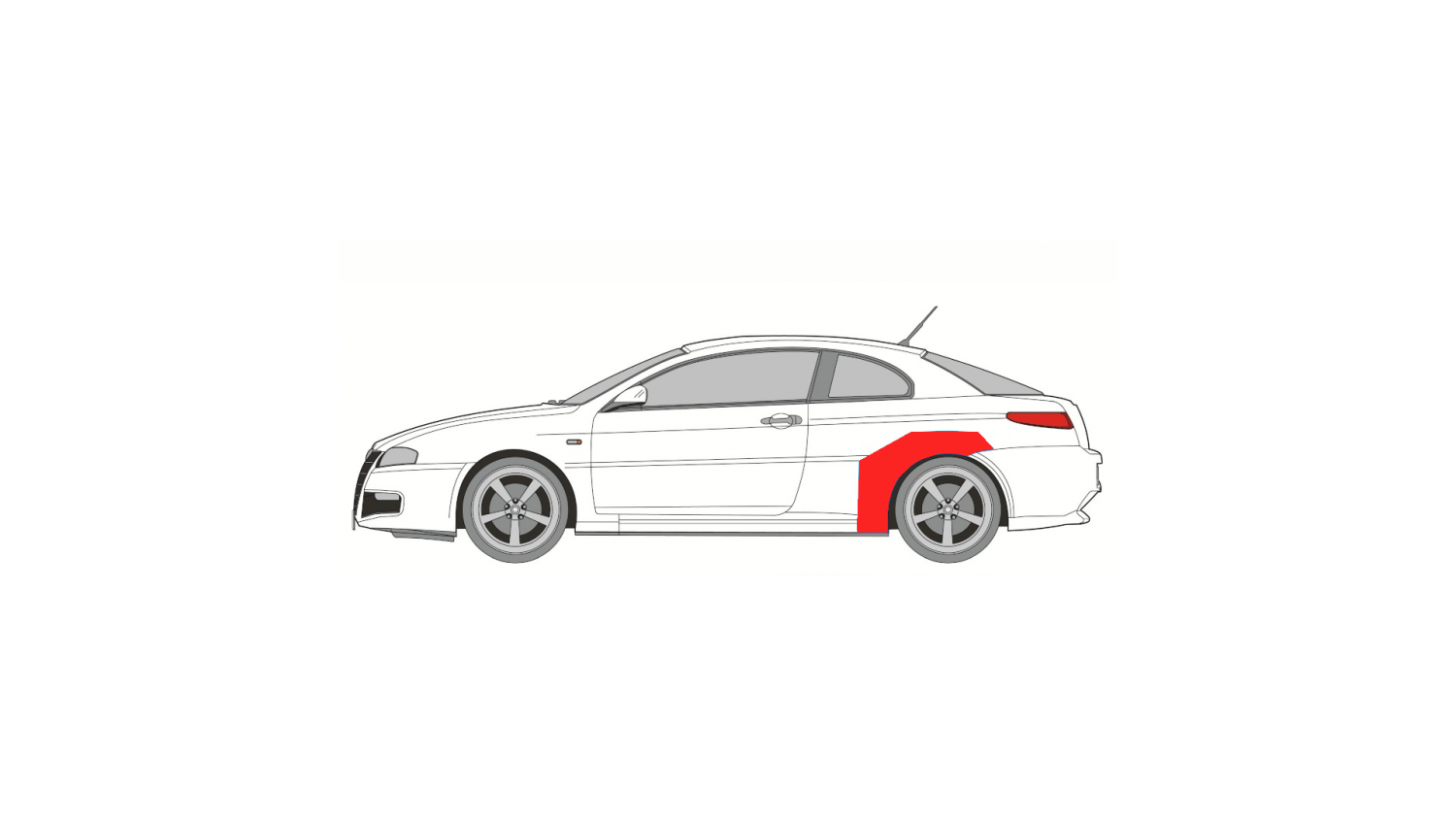 ALFA ROMEO GT 03-10 ZADNÝ ĽAVÝ BLATNÍK